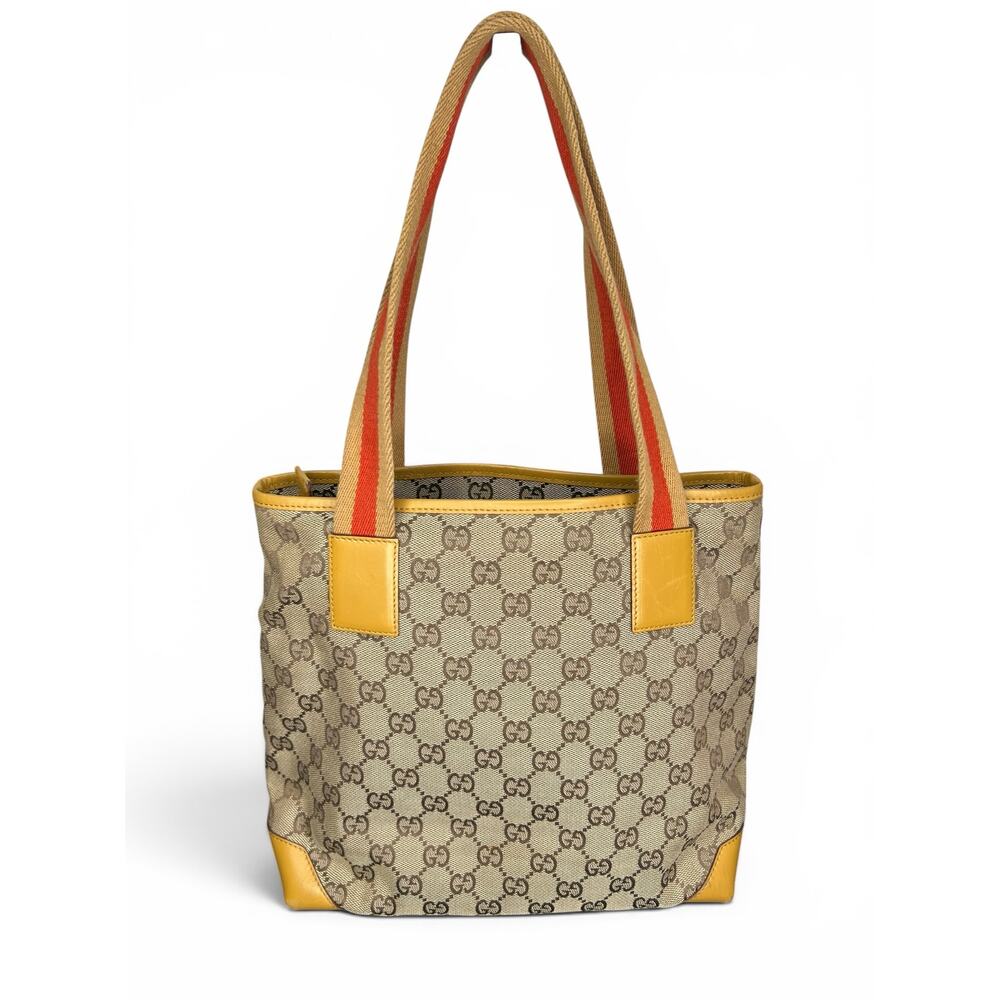 Vintage Gucci GG Canvas Sherry Line Tote Bag Yellow 019-0402 Tom Ford Era - Picture 9 of 16